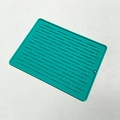 Green silicone drying mat with raised textures and hanging hole for kitchen drainage - Small (19.5x14.5cm) / Malachite green