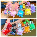 Colorful turtle liquid quicksand keychains in ten vibrant colors with bells and lobster clasps - Keychain style / Random Mixed