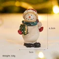 Figurine bonhomme de neige vintage avec bonnet rouge et écharpe verte pour Noël décor - Petit bonhomme de neige avec sac cadeau