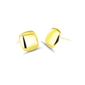 Minimalistische quadratische goldene S925 Silber Ohrstecker mit polierter Oberfläche - 925er Silber / Gold