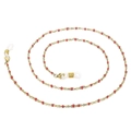 Golden mask and glasses chain with red beads, featuring silicone loops and lobster clasps - Gold Red Beaded Style (650*2mmKSC071-Z)
