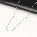 Polished silver stainless steel ball chain necklace with a smooth metallic finish - Stainless Steel Bead Chain 60cm