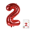 40-inch vibrant red number 2 foil balloon in professional card packaging for parties - 40-inch Red 2-piece Cardboard Box