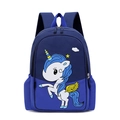 Blue unicorn toddler backpack for kids with adjustable straps and side pockets - Pegasus Deep Blue
