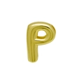 Golden balloon style letter P charm with glossy finish for DIY name bracelets - Gold/Letter P