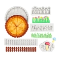 Silicone fondant mold set featuring mushroom, flower fence, and tree stump for cake decorating - 5-Piece Set (Grey) / Gray