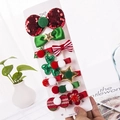 Christmas hair clips set featuring festive sequins, velvet bows, and star hair accessories - 10-Piece Sequin Bow Set