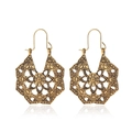 Boucles d'oreilles bohèmes mandala ajourées en bronze antique au motif géométrique - Or Antique Évidé Mandala (7451)