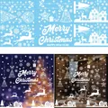 White Christmas window static stickers set with 115 pieces of reindeer and snowflake decals - 6 Sheets/Set Christmas Hanging 20*30cm