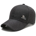 Berretto da baseball grigio scuro mélange con ricamo R SPORT bianco sulla parte frontale - Regolabile / grigio scuro