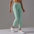 High-waisted skin-friendly yoga leggings in mint green with seamless lift effect - Aqua Green