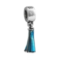 Silver S925 starfish charm with blue enamel detail for summer DIY bracelets - S925 Blue Enamel Bead
