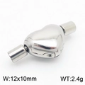 Fermoir en forme de cœur en acier inoxydable poli pour cordons en cuir de 2,5 mm - Style Cœur Poli Argenté (KLJ8762-Z)