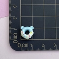 Blauer Bär Donut Harzanhänger auf Messmatte für DIY Nagelkunst und Handwerk - 3*Blauer Donut