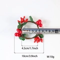 Kerst servetring met rode bessen, binnendiameter 4,5 cm en buitendiameter 10 cm - Rood