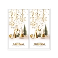 Eleganti adesivi natalizi oro e verdi per sigillare scatole regalo e pacchetti festivi - H-98 Albero Oro e Bianco