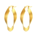 Minimalistische 18K vergulde gedraaide onregelmatige oorringen met een matte afwerking - Goud