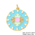 Macro view of a colorful enamel copper pendant with inlaid white zircon decorations - Colorful Drip Disc