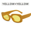 Retro square frame sunglasses in vibrant candy yellow with matching tinted lenses - Yellow Frame Yellow Lens