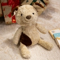 Plush beige puppy toy with brown patches and long fuzzy ears in holiday setting - 30cm / Brown Dog