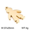 Golden girl shaped titanium steel pendant 37x25mm for fashion necklace making - Gold Boy Style 2 (KLJ2345-Z)