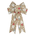 Fiocco di Natale rustico in juta con gnomi e fiocchi di neve per decorazione dell'albero - Gnomo di Natale (5785799833847) / 21cm*32cm