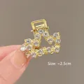 Mini gold heart hair claw with rhinestones size 2.5cm for elegant hairstyling - 8# Crown Rhinestone