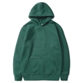 Classic dark green hooded sweatshirt in premium knit cotton fabric, size M - Dark Green