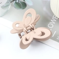 Elegant butterfly hair claw clip in creamy light brown finish for hair styling - Nude Pink