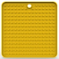 Bright yellow silicone slow feeder dog mat with suction cups and non-slip dotted texture - Square Style Yellow