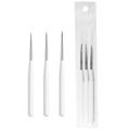 Set di 3 pennelli per nail art con manico bianco in confezione di plastica trasparente - Set di 3 Bianco