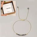 Handmade September birthstone bracelet with blue sapphire beads and adjustable cord - September-Sapphire (Boxed Set)