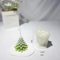 Christmas tree silicone mold for 9cm candle with detailed layered leaf texture - Small Spiral Leaf Tree / Milky White