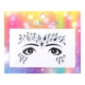 Silver clear acrylic face and body jewels for kids makeup on rainbow card packaging - Style DE-10-3 / Silver/Clear