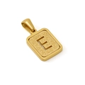 Golden 18K titanium steel pendant with sand-blasted texture and hollow letter E detail - Letter E - Gold
