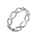 Macro shot of silver geometric hollow chain links and polished texture on a modern ring - Silver Hollow Round