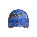 Λεπτομέρεια μπλε καπέλο μπέιζμπολ με στάμπα θαλάσσιας χελώνας και σχέδιο έξι πάνελ - Ένα μέγεθος / Σκούρα Μπλε Χελώνα