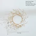 Golden beaded wreath with 20cm diameter champagne crystal faceted beads for wedding decor - Gold Large Wreath