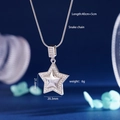 Collana con ciondolo a stella in argento e zirconi con catena a serpente da donna - Stella Argento con Bordo in Strass (2435)