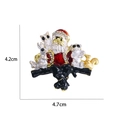 Colorful enamel Santa Claus brooch with animals and rhinestones, size 4.2cm x 4.7cm - Santa and Animals