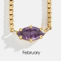 14K Light Gold + Violetter Stein (Februar/Amethyst)