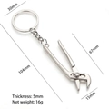 Mini silver metal water pump plier keychain tool accessory, 104mm total length - Wire Cutter