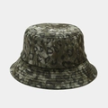 Dettaglio del cappello alla pescatora in cotone leopardato con cuciture in verde militare - M(56-58cm) / Verde Militare