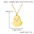 Golden ghost necklace in stainless steel with dimensions and chain length details - Ghost 2 / Gold