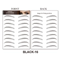Waterproof 3D eyebrow tattoo stickers in Black-16 featuring 10 pairs of realistic styles - 16 (9 Pairs) / Black