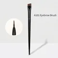 Angled eyebrow brush A101 with black matte handle and brown synthetic bristles - Wood Handle Blade 101 Eyebrow Brush
