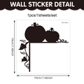 Halloween Wandaufkleber mit schwarzem Kürbis- und Rankensilhouetten-Design für Türrahmen - Kürbis und Ranken (CT24Y11936T_T)