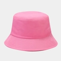 Classic bright pink cotton bucket hat for women with a minimalist round top and wide brim - M (56-58cm) / Light Rose