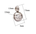 Edelstahl-Abstandshalter in Silber mit Schlaufe für DIY Armband, Maße 7,5x5mm - 7.5x5x2.2mm / Stahlfarbe