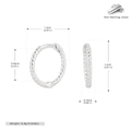 Detailed size chart for S925 sterling silver twisted hoop earrings with dimensions - Inner Diameter 10mm / Platinum Plated